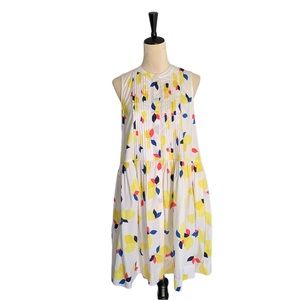 Kate Spade Lemon Zest Pintuck Cotton Blend Career Shift Dress Medium